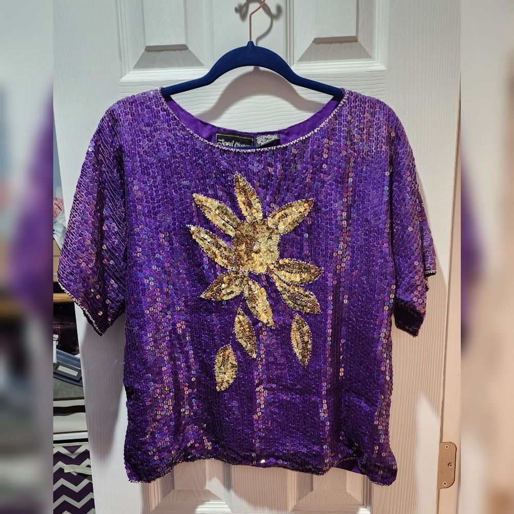 Silk and sequin blouse.